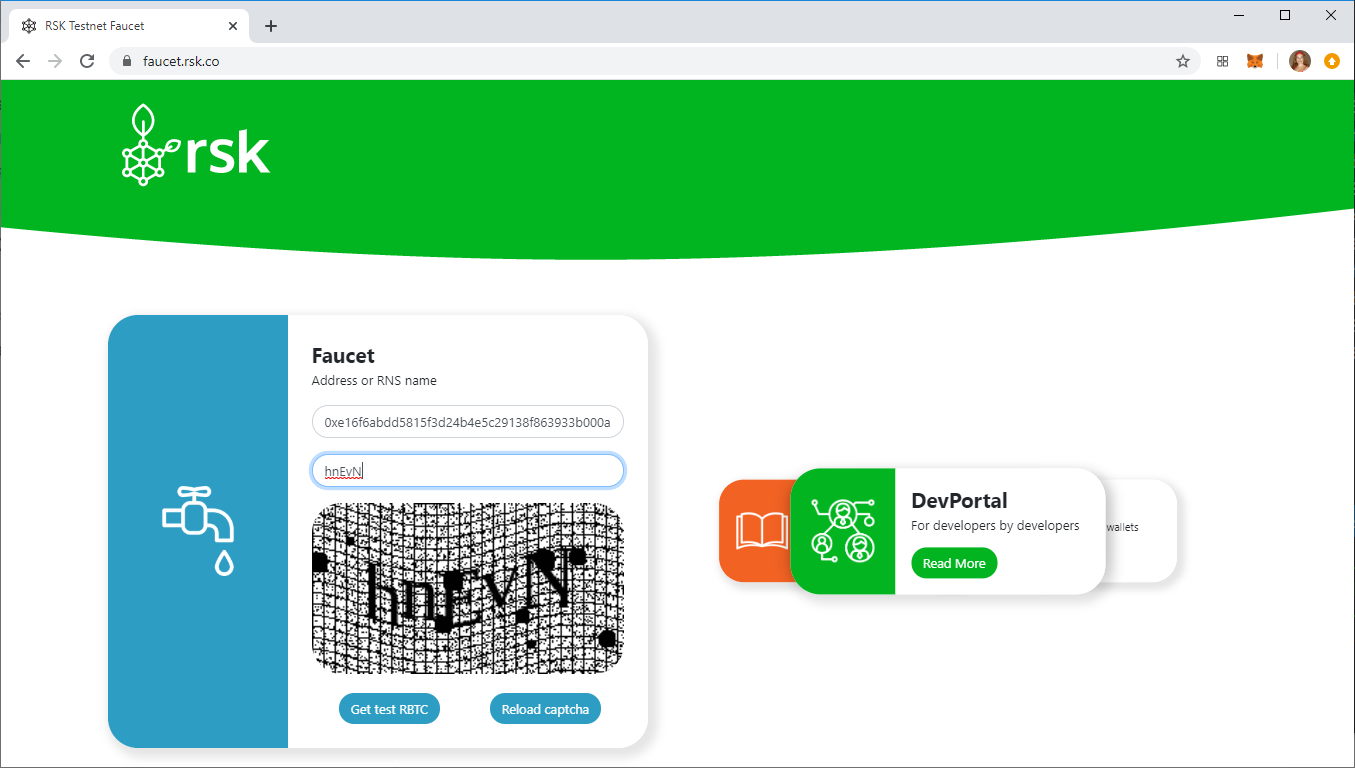 faucet.testnet.rsk.co